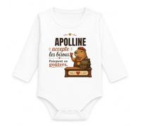 Planetee Body Bébé Manches Longues Apolline | Coton 170 g/m² Blanc 3 mois à 18 mois | Bébé Fille Garçon Mixte | Cadeau Naissance Baby Shower Bapteme