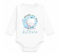 Planetee Body Bébé Manches Longues Cet Adorable Petit Être s'appelle Antonin | Éléphant | Coton 170 g/m² Blanc 3 mois à 18 mois | Bébé Fille Garçon Mixte | Cadeau Naissance Baby Shower Bapteme
