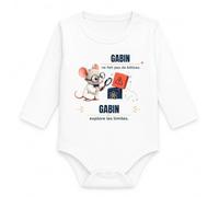 Planetee Body Bébé Manches Longues Gabin | Coton 170 g/m² Blanc 3 mois à 18 mois | Bébé Fille Garçon Mixte | Cadeau Naissance Baby Shower Bapteme