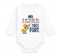 Planetee Body Bébé Manches Longues Inès | Coton 170 g/m² Blanc 3 mois à 18 mois | Bébé Fille Garçon Mixte | Cadeau Naissance Baby Shower Bapteme