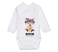 Planetee Body bébé manches longues Mehdi Changez Monde Humour 6-12 mois Coton - Cadeau Naissance Nourrisson Baby Shower