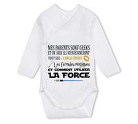 Planetee Body bébé manches longues Parent Geek 6-12 mois Coton - Cadeau Naissance Nourrisson Baby Shower