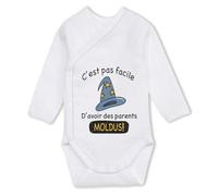 Planetee Body bébé manches longues Parent Moldus 3-6 mois Coton - Cadeau Naissance Nourrisson Baby Shower