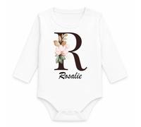 Planetee Body Bébé Manches Longues Rosalie | Coton 170 g/m² Blanc 3 mois à 18 mois | Bébé Fille Garçon Mixte | Cadeau Naissance Baby Shower Bapteme