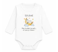 Planetee Body Bébé Manches Longues Solène Petit Mouton | Coton 170 g/m² Blanc 3 mois à 18 mois | Bébé Fille Garçon Mixte | Cadeau Naissance Baby Shower Bapteme
