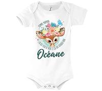 Planetee Body bébé Océane Yeux de Biche Humour Naissance Cadeau Bébé Anniversaire Noël