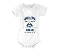 Planetee Body bébé Papa Coach 3-6 mois Manches Courtes Humour Cadeau Naissance Anniversaire Noël