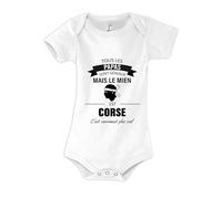 Planetee Body bébé Papa Corse 3-6 mois Manches Courtes Humour Cadeau Naissance Anniversaire Noël