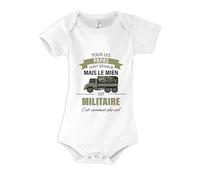 Planetee Body bébé Papa Militaire 3-6 mois Manches Courtes Humour Cadeau Naissance Anniversaire Noël