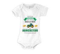 Planetee Body bébé Parrain Agriculteur 3-6 mois | Body Fille ou Garçon Manches Courtes Personnalisable Coton Cadeau Naissance Bébé et Nourrisson Baby Shower