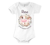 Planetee Body bébé Rose Amour et Biberon de Lait Vache 6/12 mois