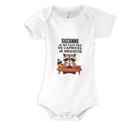 Planetee Body Bébé Suzanne | Coton Peigné Boutons Pression à l'Entrejambe 3-6 mois à 18-24 mois | Manches Courtes Fille Garçon Mixte | Cadeau Naissance Baby Shower