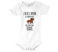 Planetee Body bébé Teckel Amour Humour Naissance Cadeau Bébé Anniversaire Noël