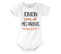 Planetee Body bébé Tonton viens vite mes Parents m'épuisent Humour Naissance Cadeau Bébé Anniversaire Noël