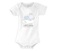 Planetee Body manches courtes Bouille Hérisson 12-18 mois | Emmanchure Américaine | Idée Cadeau Naissance & Baby Shower