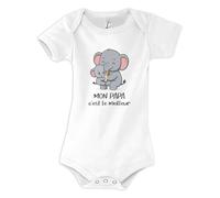 Planetee Body manches courtes Meilleur Papa 3-6 mois | Emmanchure Américaine | Idée Cadeau Naissance & Baby Shower