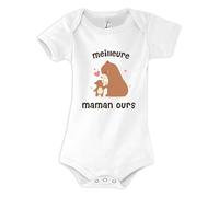 Planetee Body manches courtes Meilleure maman ours 18-24 mois | Emmanchure Américaine | Idée Cadeau Naissance & Baby Shower