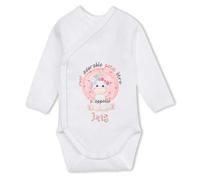 Planetee Body manches longues Iris Adorable Etre Licorne 6-12 mois | Body Bébé Fille Coton Ouverture Croisée Cadeau Naissance Nourrisson Baby Shower