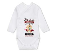 Planetee Body manches longues Maxime Changez Monde Humour 6-12 mois | Body Bébé Coton Ouverture Croisée Cadeau Naissance Nourrisson Baby Shower