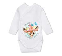 Planetee Body manches longues Yeux de Biche 3-6 mois | Body Croisé Naissance | Idée Cadeau Bébé & Baby Shower