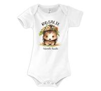Planetee Body Rosalie Bouille d'amour Hérisson 3-6 mois | Bébé 100% Coton Manches Courtes Personnalisable Bébé Cadeau Naissance Nourrison Baby Shower
