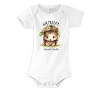 Planetee Body Samuel Bouille d'amour Hérisson 3-6 mois | Bébé 100% Coton Manches Courtes Personnalisable Bébé Cadeau Naissance Nourrison Baby Shower