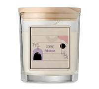 Planetee Bougie Parfumée Vanille Copine Fabuleuse Design Moderne Bohème Pastel - Pot Verre Couvercle Bambou Décoration Maison Idée Cadeau Originale Femme Maman Anniversaire Noël
