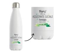 Planetee Bouteille isotherme Assistante sociale inoubliable femme Bouteille isotherme Réutilisable Cadeau Collègue Départ Retraite Anniversaire Noël