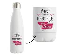 Planetee Bouteille isotherme Directrice géniale Bouteille isotherme Réutilisable Cadeau Collègue Départ Retraite Anniversaire Noël