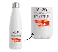 Planetee Bouteille isotherme Éducateur génial - Gourde Réutilisable Cadeau Départ Retraite, Collègue
