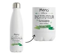 Planetee Bouteille isotherme Instituteur inoubliable Homme Gourde Réutilisable Cadeau Départ Retraite Collègue Anniversaire Noël
