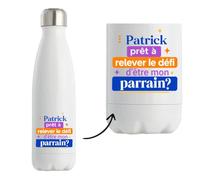 Planetee Bouteille isotherme Patrick parrain défi 2 Cadeau Annonce Grossesse