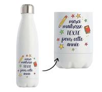 Planetee Bouteille isotherme Personnalisable Merci Maitresse étoiles| Gourde Originale Cadeau Remerciement fin d'Années Maitresse d'école Maternelle Professeur Institutrice Prof Noël
