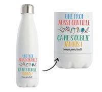Planetee Bouteille isotherme Prof aussi gentille| Gourde Originale Cadeau Remerciement fin d'Années Maitresse d'école Maternelle Professeur Institutrice Prof Noël