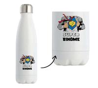 Planetee Bouteille isotherme Super Binôme | Gourde Métier Collègue Cadeau Travail Boulot Départ Retraite