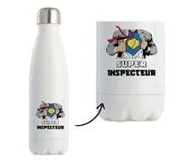 Planetee Bouteille isotherme Super Inspecteur | Gourde Métier Collègue Cadeau Travail Boulot Départ Retraite