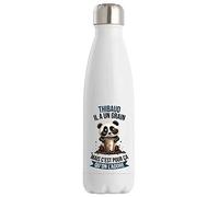 Planetee Bouteille isotherme Thibaud Panda Café - Idée Gourde Cadeau Travail Métier Sport Humour Collègue Homme Anniversaire Noël