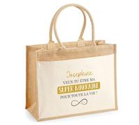 Planetee Cabas jute Joséphine Marraine pour la vie Cadeau annonce Grossesse Surprise