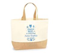Planetee Cabas jute Joyeux noël à la meilleure Anne-Sophie - Sac de course - Secret santa Cadeau Noël Humour Insolite Collègue
