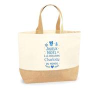 Planetee Cabas jute Joyeux noël à la meilleure Charlotte - Sac de course - Secret santa Cadeau Noël Humour Insolite Collègue