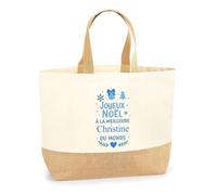 Planetee Cabas jute Joyeux noël à la meilleure Christine - Sac de course - Secret santa Cadeau Noël Humour Insolite Collègue