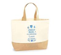 Planetee Cabas jute Joyeux noël à la meilleure Laure - Sac de course - Secret santa Cadeau Noël Humour Insolite Collègue