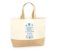 Planetee Cabas jute Joyeux noël à la meilleure Nadia - Sac de course - Secret santa Cadeau Noël Humour Insolite Collègue