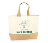 Planetee Cabas jute Joyeux noël Marie-Christine Cerf - Sac de course - Secret santa Cadeau Noël Humour Insolite Collègue