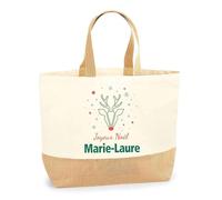 Planetee Cabas jute Joyeux noël Marie-Laure Cerf - Sac de course - Secret santa Cadeau Noël Humour Insolite Collègue