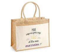 Planetee Cabas jute Marie cap Marraine 2 Cadeau annonce Grossesse Surprise