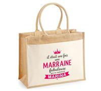 Planetee Cabas jute Marina Marraine fabuleuse Cadeau annonce Grossesse Surprise