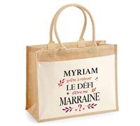 Planetee Cabas jute Myriam Défi Marraine 1 Cadeau annonce Grossesse Surprise