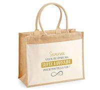 Planetee Cabas jute Séverine Marraine pour la vie Cadeau annonce Grossesse Surprise
