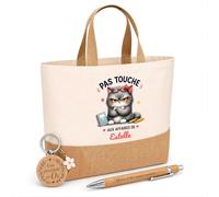 Planetee Cadeau Pas touche Estelle | Coffret Kit Remerciement Femme Sac en Jute avec Porte-clés et Stylo Gravé